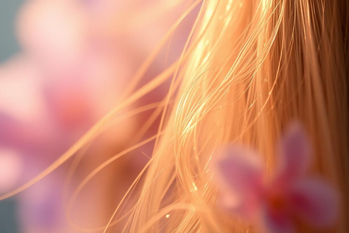 Macro of luminous hair strands